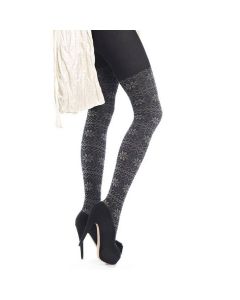 Baumwollstrumpfhose Overknee-Optik Norweger-Muster