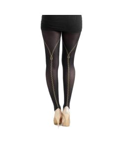 Nylon Strumpfhose Zip-Gold